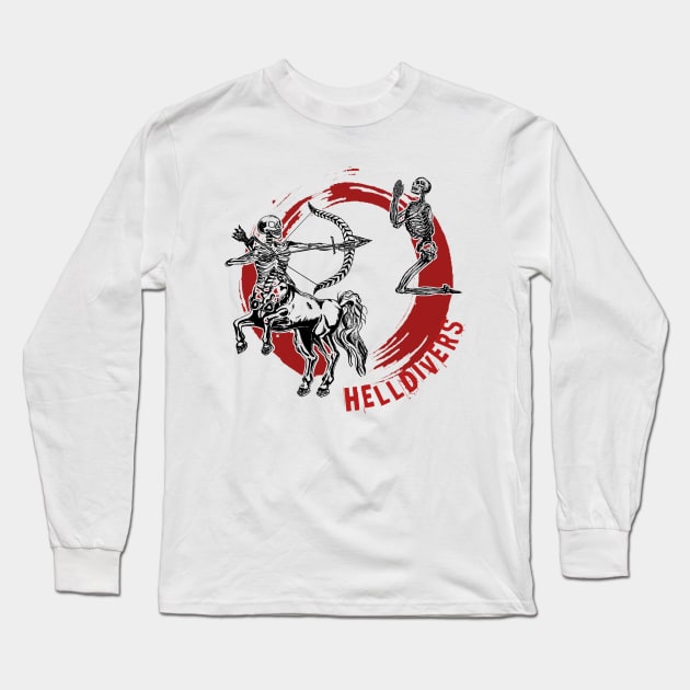 Helldivers skeletons Long Sleeve T-Shirt by Smriti_artwork